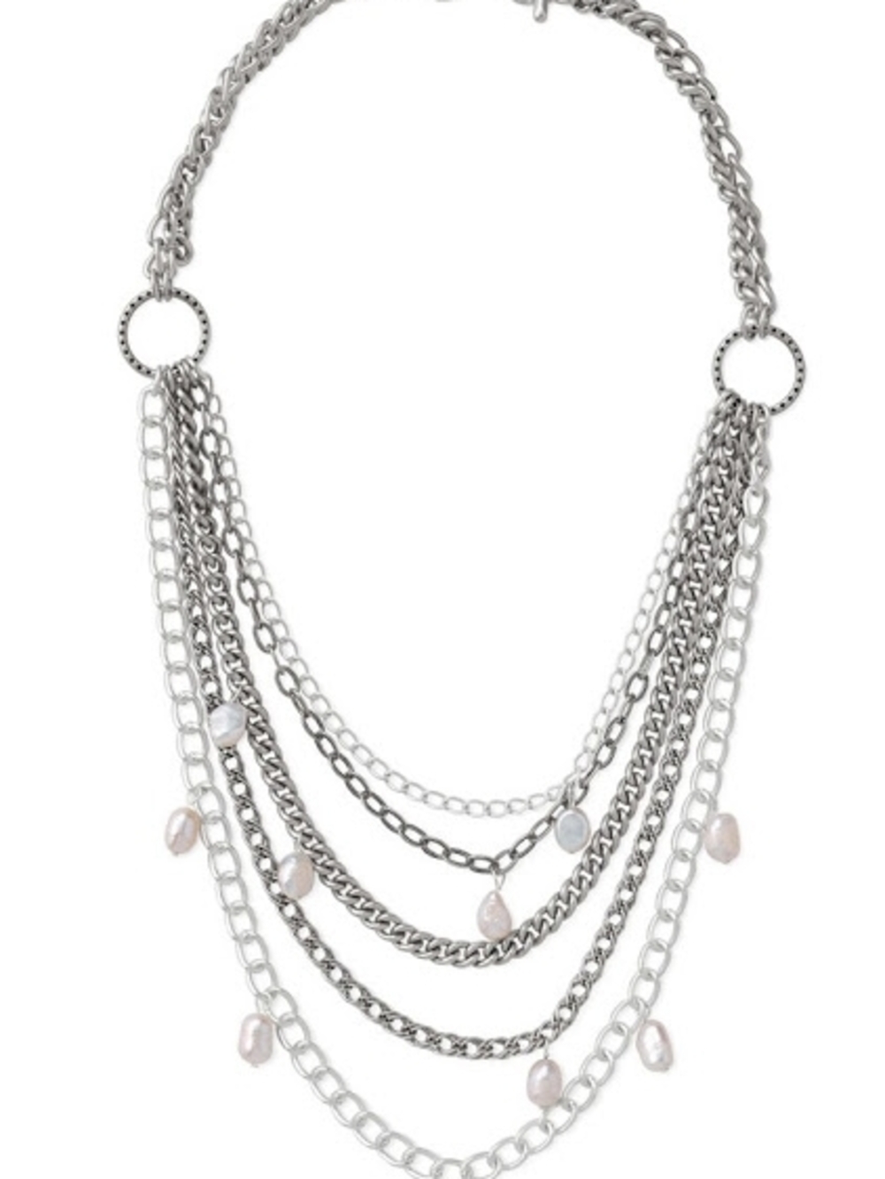 Stella & Dot Avery Chain Necklace with Pearl Drops